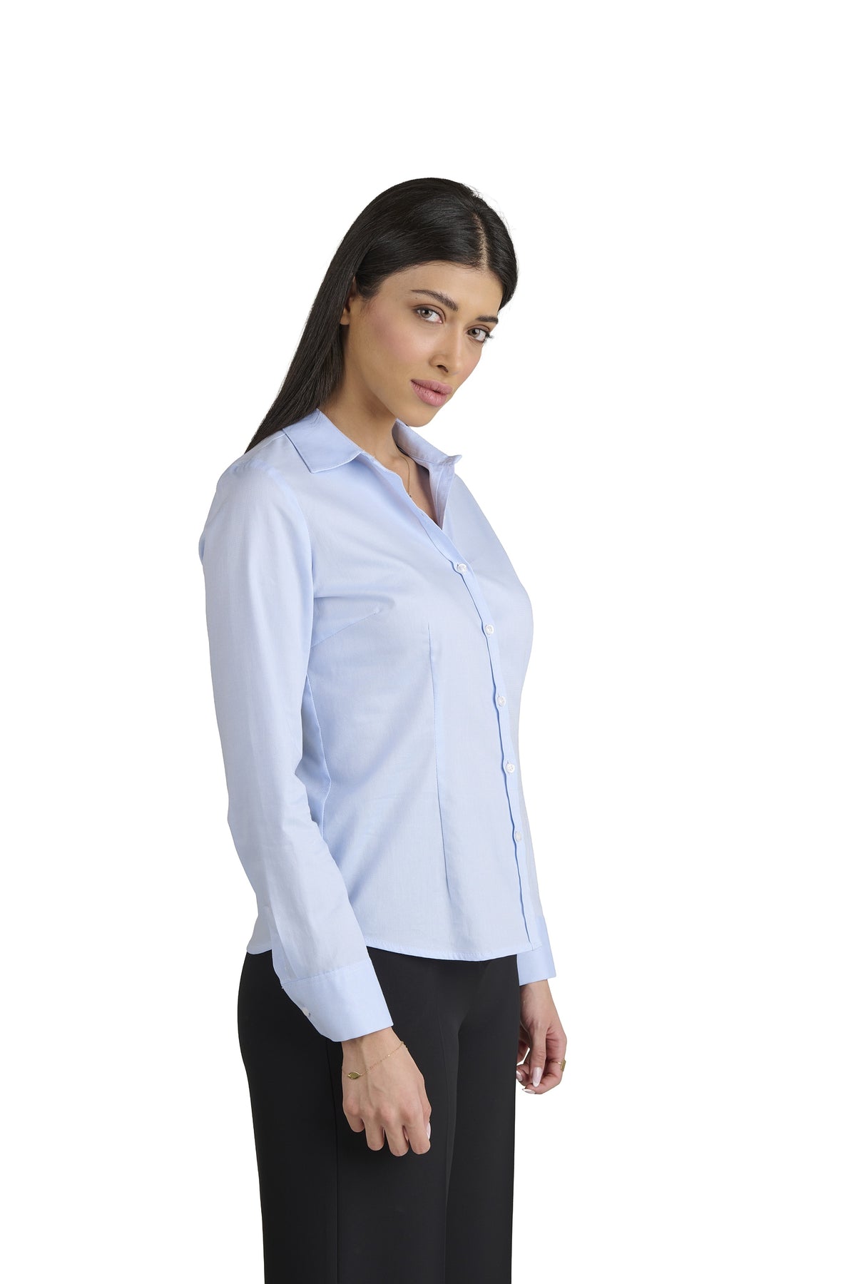 Guerini Camicetta Donna Elegante con Bottoni. Camicia Manica Lunga Collo Classico, 100% Cotone Made in Italy. Collo alla Francese. Collezione Atelier Alisée
