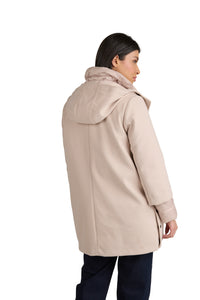 Giaccone Donna Doppio con Piumino Interno, Cappotto Donna 2 in 1 in Poliestere, Giacca Invernale Calda con Cappuccio. Satinette
