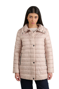 Giaccone Donna Doppio con Piumino Interno, Cappotto Donna 2 in 1 in Poliestere, Giacca Invernale Calda con Cappuccio. Satinette