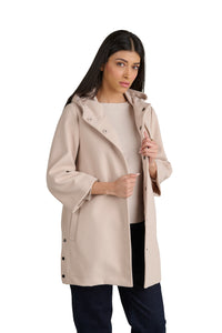 Giaccone Donna Doppio con Piumino Interno, Cappotto Donna 2 in 1 in Poliestere, Giacca Invernale Calda con Cappuccio. Satinette