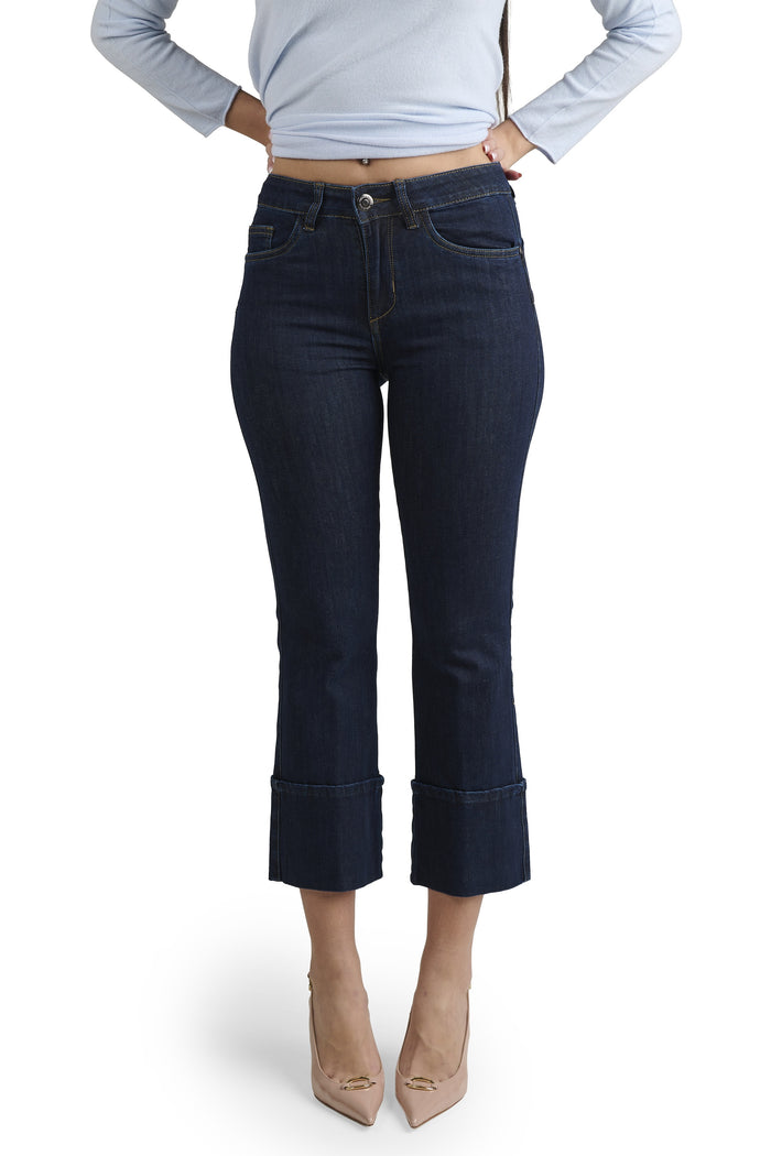 Jeans Donna a Campana Gamba Larga, Pantaloni Denim in Cotone, Jeans Donna Flare Vita Alta, Pantalone Moda Donna Elegante Casual, vestibilità Confortevole