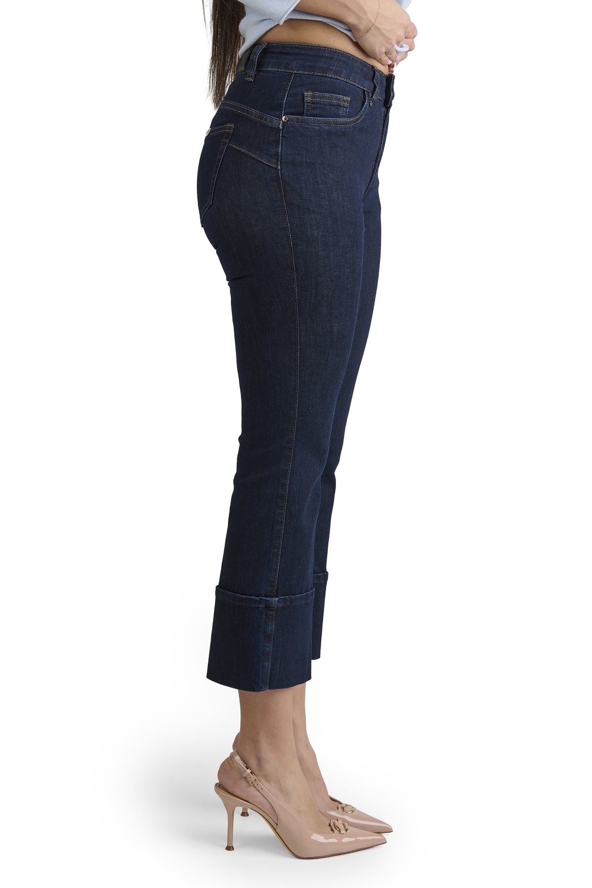 Jeans Donna a Campana Gamba Larga, Pantaloni Denim in Cotone, Jeans Donna Flare Vita Alta, Pantalone Moda Donna Elegante Casual, vestibilità Confortevole