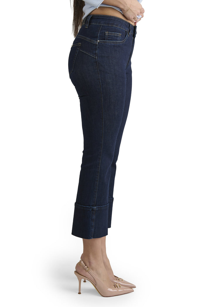 Jeans Donna a Campana Gamba Larga, Pantaloni Denim in Cotone, Jeans Donna Flare Vita Alta, Pantalone Moda Donna Elegante Casual, vestibilità Confortevole