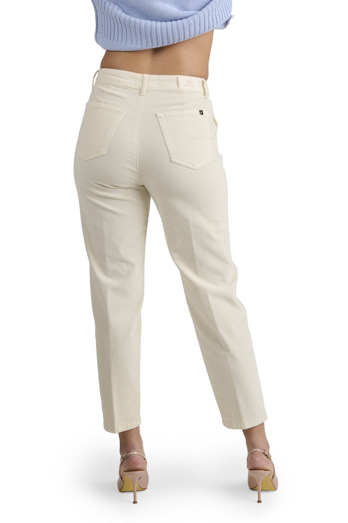 Pantalone Donna Lungo in Cotone, Modello Chino con Passanti in Vita, Pantaloni Eleganti Casual Donna, vestibilità Confortevole, Made in Italy.