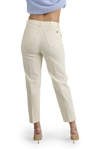 Pantalone Donna Lungo in Cotone, Modello Chino con Passanti in Vita, Pantaloni Eleganti Casual Donna, vestibilità Confortevole, Made in Italy.