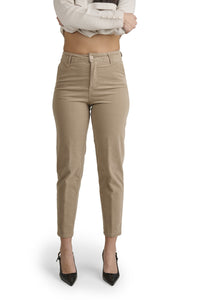 Pantalone Donna Lungo in Cotone, Modello Chino con Passanti in Vita, Pantaloni Eleganti Casual Donna, vestibilità Confortevole, Made in Italy.