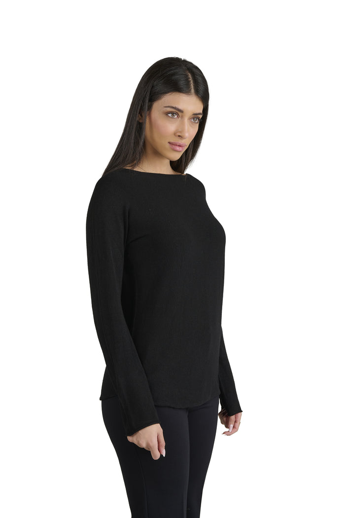 Maglia Donna Elegante Girocollo, Pullover Donna Manica Lunga in Viscosa e Poliestere, Taglia M. Leggera Morbida Casual Chic, Blusa Donna Versatile