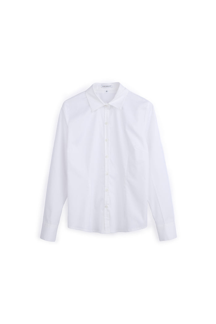 Guerini Camicetta Donna Elegante con Bottoni. Camicia Manica Lunga Collo Classico, 100% Cotone Made in Italy. Collo alla Francese. Collezione Atelier Alisée