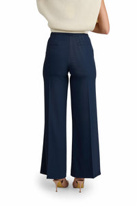 Pantaloni Donna Eleganti Vita Alta, Pantaloni Sartoriali in Poliestere Made in Italy, Pantalone Donna Taglio Classico per Ufficio e Cerimonia
